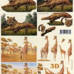 Feuille 3D  girafe et tigre